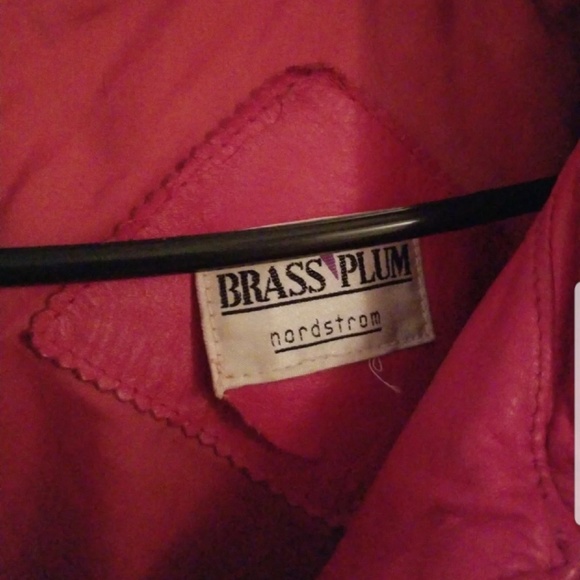 Vintage Brass Plum Red Leather Jacket - Picture 3 of 8